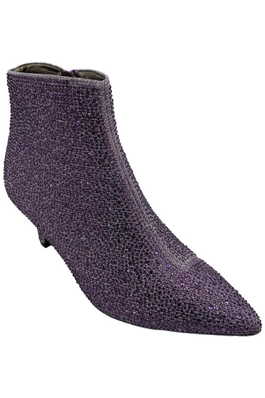 Masseys Women's Ursula Heeled Studded Ankle Boot Purple - Wide